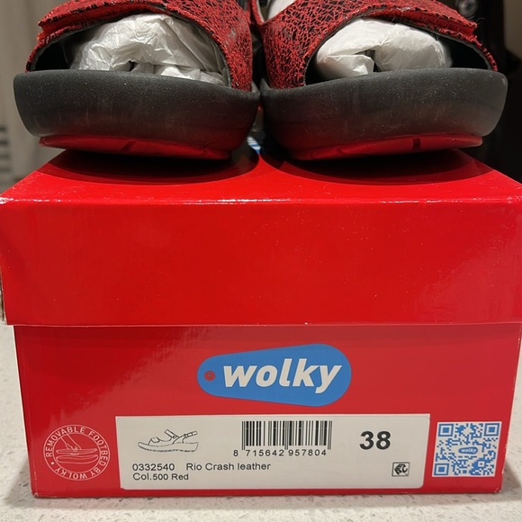 WOLKY platform sandals snakeskin red color size 38 - Picture 9 of 10